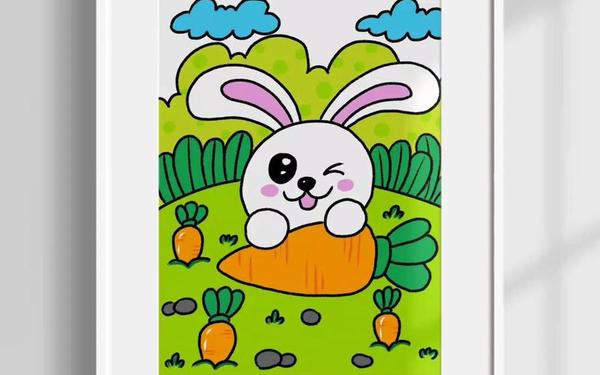 小白兔吃萝卜_小白兔吃萝卜简笔画