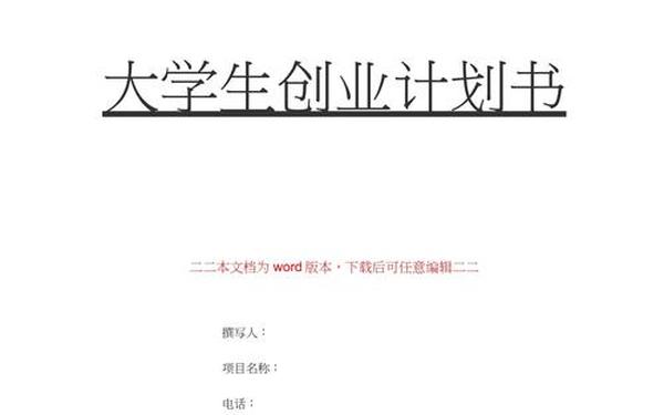 大学生优秀创业计划书(大学生创新创业项目计划书)