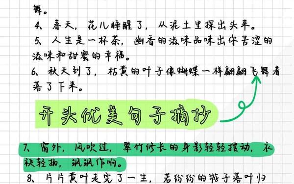 值得摘抄的神仙段落,开头优美句子摘抄