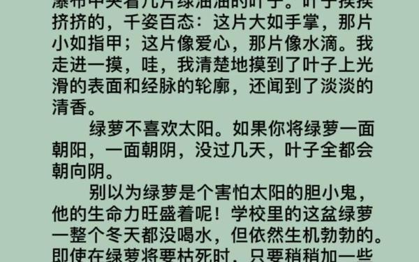 关于植物的作文—小学作文三年级300字