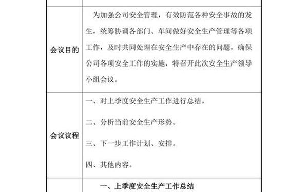 安全生产会议记录(安全会议内容) 安全生产会议记录(安全会议内容)