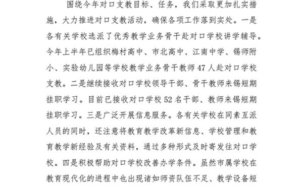 对口支援工作总结_支援工作个人总结