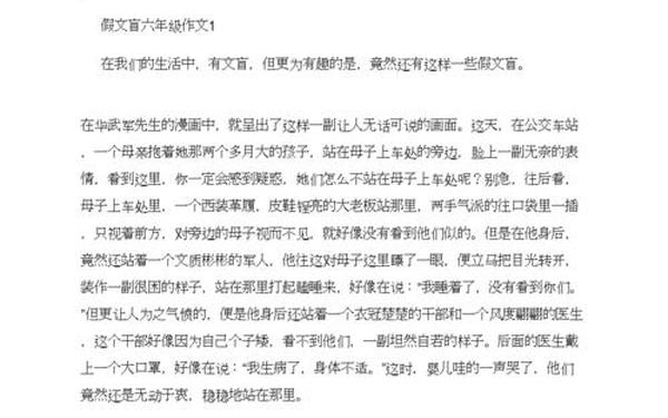 假文盲作文600字_如何写好假文盲作文