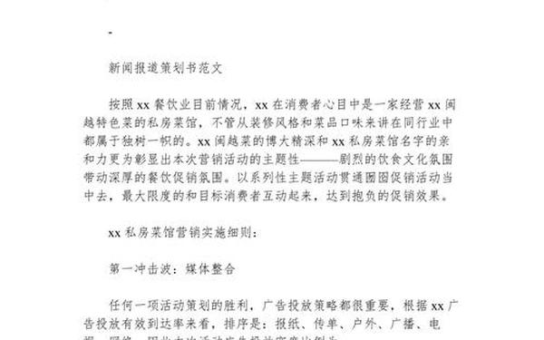 新闻报道策划方案-新闻报道策划方案应该包括哪些内容
