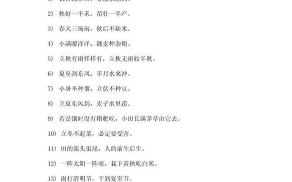 农谚谚语大全_十句经典农谚