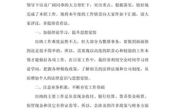 出纳年终工作总结-出纳工作总结个人范文