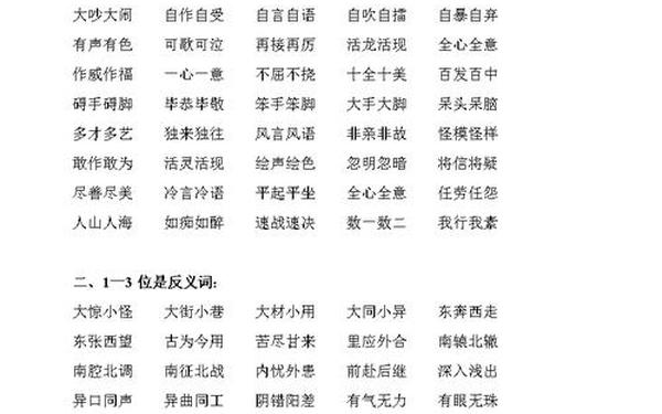 四字成语全部,四字成语大全300个