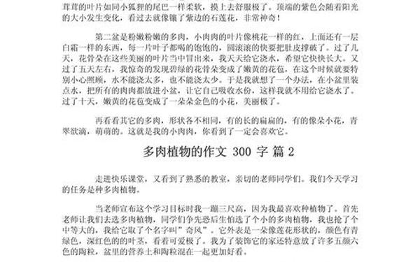 公交车多肉短文300字左右,多肉花的作文300字