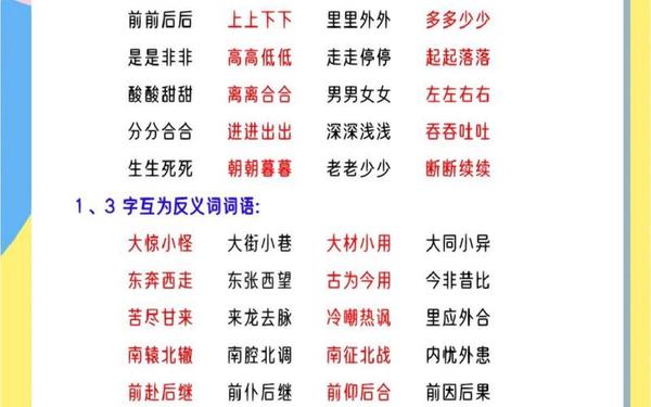 反义词成语(羞耻反义词)