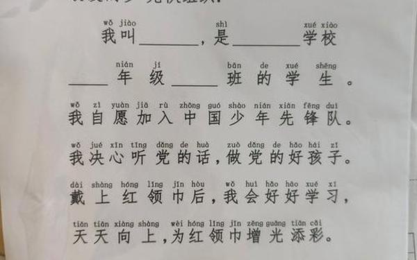 少先队员申请书_一年级入队申请书模板