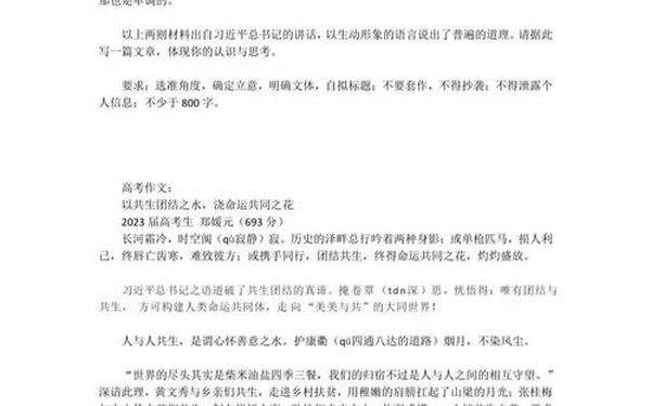 2023作文、23高考语文作文