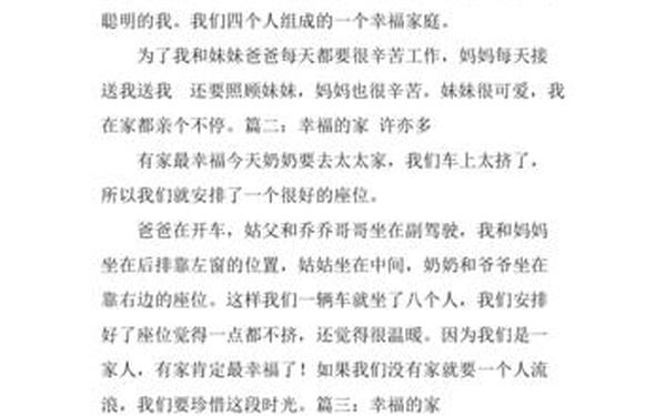 幸福家庭材料(幸福家庭材料怎么写)