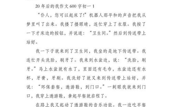 20年后的我_20年后的我作文600字
