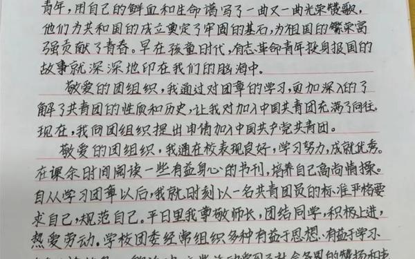 入团申请书800字高中生必过_入团申请书800字标准范文