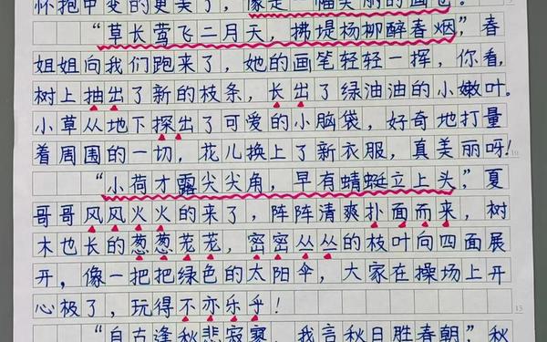 小学生优秀作文精品选-10篇优秀作文免费