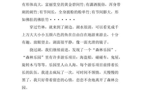 森林公园作文;中央公园作文300字