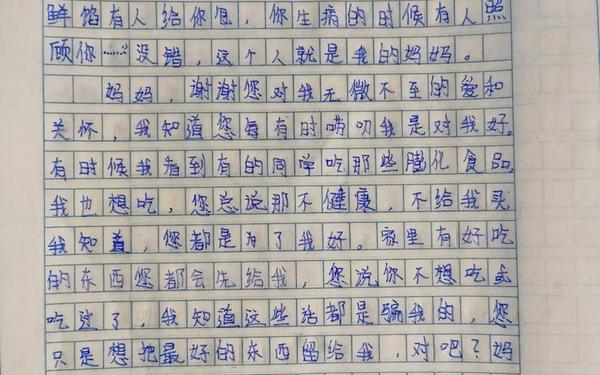 我想对妈妈说作文400字(小学生感人作文)