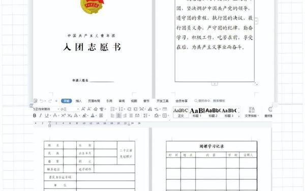 入团志愿书模板_入团申请书模板电子版免费
