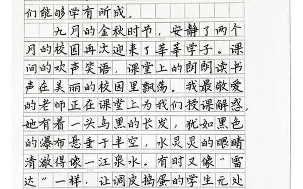 我心目中最美的老师_心中的榜样450字一一老师