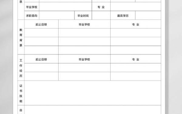 个人简历表格电子版免费(大学生个人简历word免费模板)