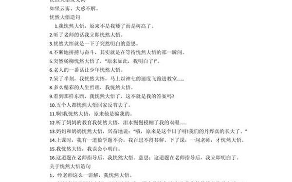 用恍然大悟造句;恍然大悟可以造什么句子
