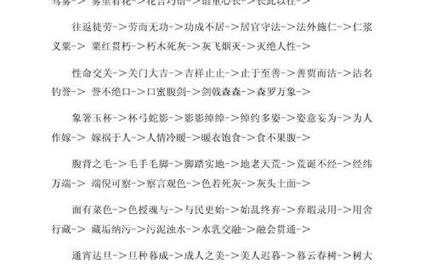 四字成语接龙—四开头的成语接龙