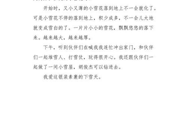 下雪了的作文_下雪日记200字