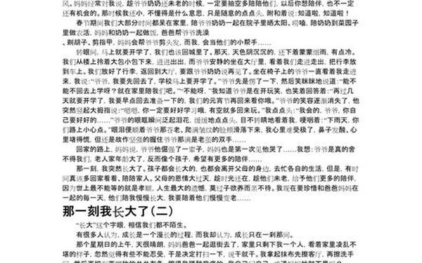 成长600字作文初中,作文《那一刻,我长大了》