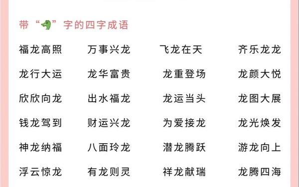 2024年龙年四字金句-2024龙年四字成语