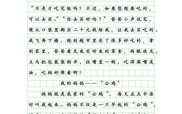 四年级优秀作文400字,四上满分作文400左右