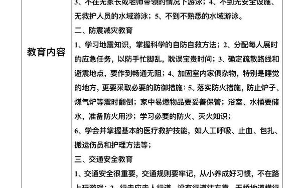 安全教育教案—安全教育记录表