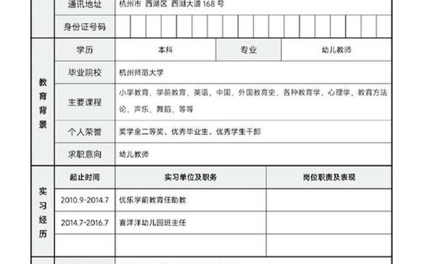 个人简历怎么制作;个人简历表格