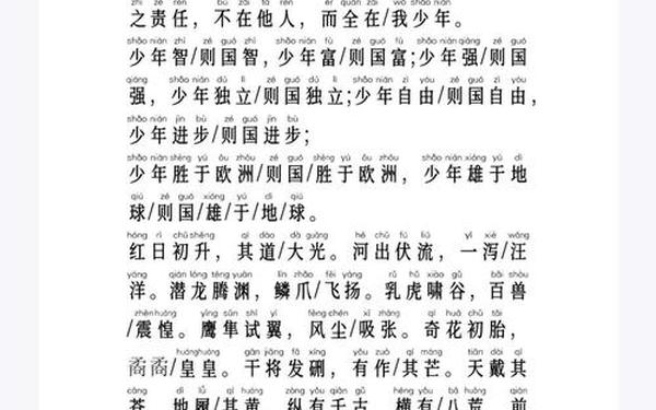 少年中国说朗诵稿—《少年强》梁启超