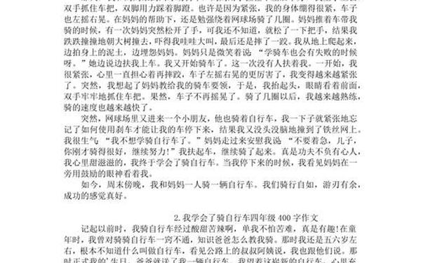 我有一辆自行车作文—我的自行车作文400字