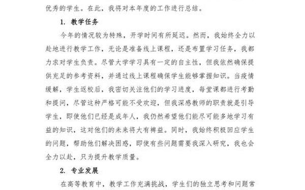 大学教师年度工作总结(2024高校教师个人总结)