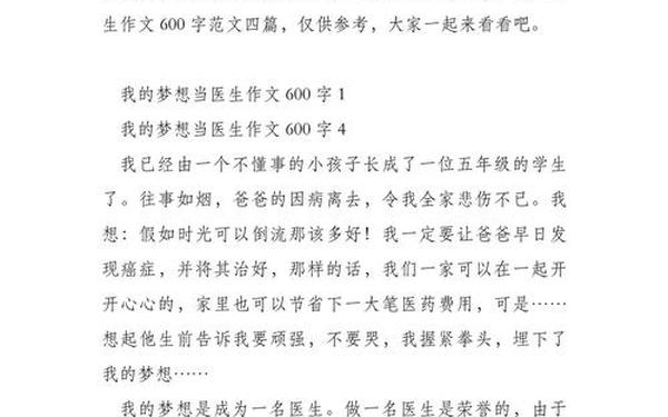 我的梦想作文,我的梦想作文600字免费