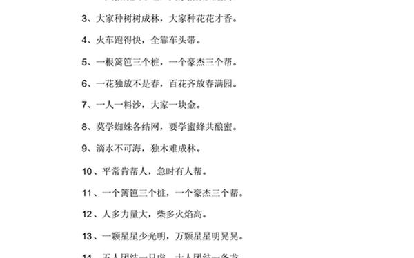 有关团结合作的谚语_团结力量大的俗语有哪些