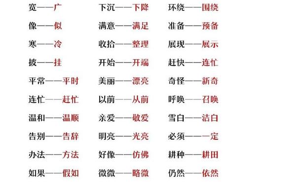 反义词和近义词大全(正反义词大全500个)