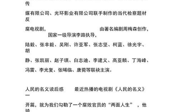人民的名义观后感、人民的名义读后感600字