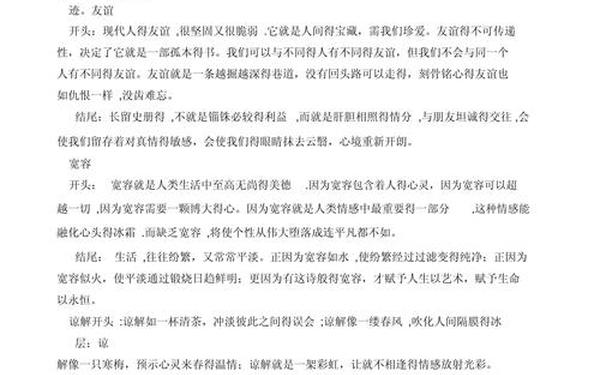 50个精美作文开头结尾;作文开头结尾优美段落简短