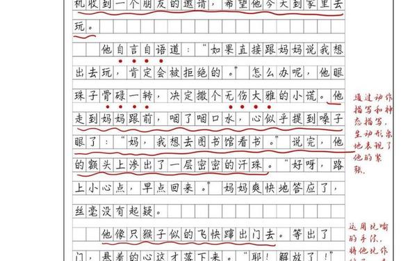 他__了作文500字左右;他写错了作文的范文