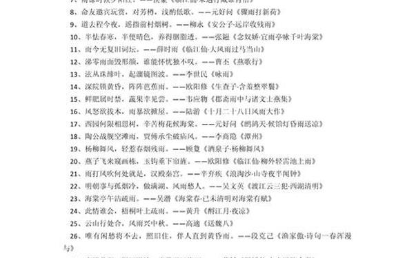 关于雨的诗句古诗,三年级描写雨的古诗