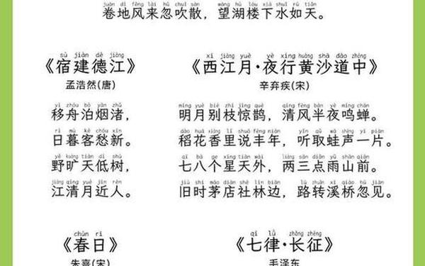 儿童古诗大全100首、1-6年级必背古诗