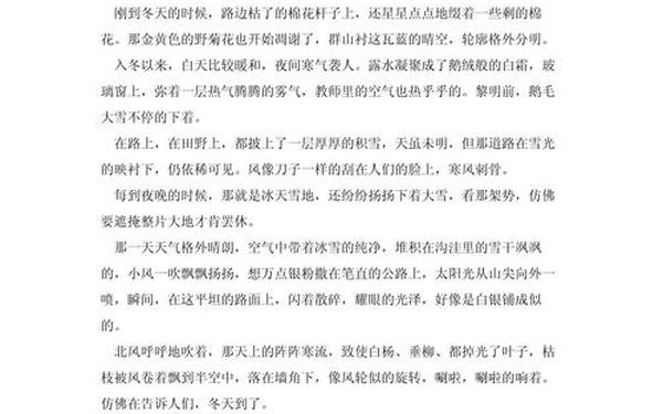 冬天的作文400字 冬天400字作文免费可抄