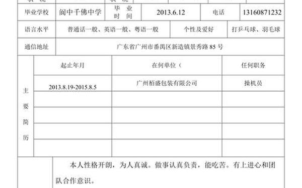 个人简历表格模板范文、个人简历模板 空白