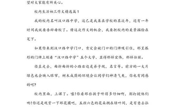 关于校园生活的作文 我的校园生活作文800字