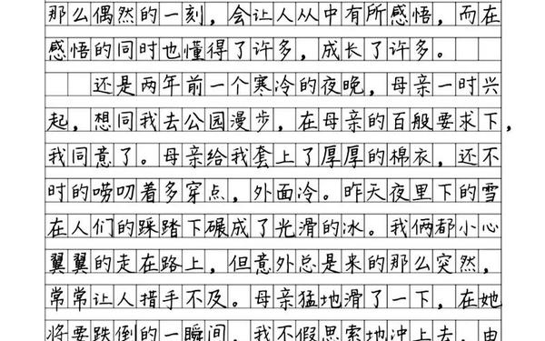 初中生作文大全600字;那一刻我长大了满分作文500