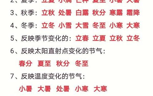 二十四节气歌—二十四节气表顺口溜