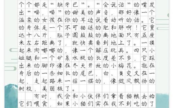 动物的作文400字-猫的作文400字四年级