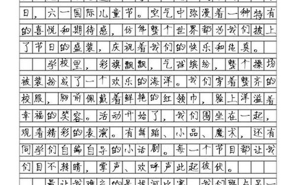 六一儿童节优秀作文300字-难忘的六一儿童节350字作文